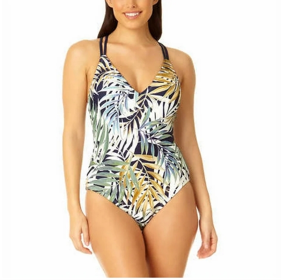 NWT Hurley Ladies' One-Piece UPF 50+ 4-Way Stretch Swimsuit Green L - Picture 1 of 4
